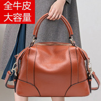 头层牛皮手提包2024新款气质女士手拎包包女百搭真皮单肩斜挎女包