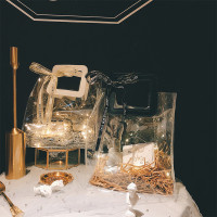 透明伴手礼手提袋伴娘生日礼袋礼盒ins风婚礼结婚礼物包装袋批发