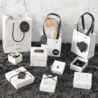 品质款现货 大理石纹饰品首饰包装盒戒指耳钉手链盒穿戴甲包装盒