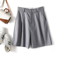 高腰西装短裤女外穿夏季新款五分裤洋气宽松直筒大码休闲阔腿中裤