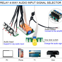 4-полосное аудиовходное реле CIRMECH, Селекторное переключение RCA, плата выбора аудиовхода поворотного переключения для усилителей