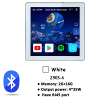 Настенный усилитель звука для домашнего кинотеатра, 4-дюймовый сенсорный экран, Android 10,0, поддержка голосового управления, дистанционного управления, музыкальный плеер