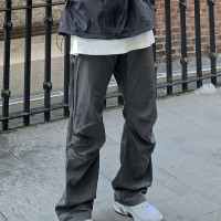 22TREE小眾機能戶外尼龍防水側拉鍊工裝褲vibe風男女潮流寬鬆長褲
