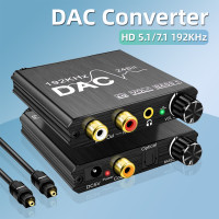 Цифро-аналоговый аудиоконвертер 192 кГц, регулятор басов и громкости DAC SPDIF, оптический аналоговый L/R RCA,Toslink оптический, разъем 3,5 мм