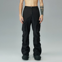 ANINNOVATOR變革者早春黑色工裝褲男多口袋寬鬆長褲子闊腿休閒