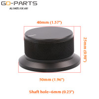 50 мм-25 мм обработанный твердый полностью алюминиевый вращаемая Кнопка потенциометра громкости звуковой контрольная крышка 6 мм отверстие аудио DIY черный серебристый золотой 1 шт.