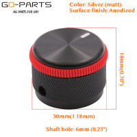 1 шт., алюминиевая ручка потенциометра с красным резиновым кольцом, 0,23 дюйма, 6 мм