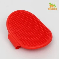 Щетка перчатка на ладонь для вычесывания животных, застежка