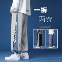 高街潮流抽繩束口褲子男款春夏季寬鬆直筒潮牌工裝褲大尺碼運動休閒