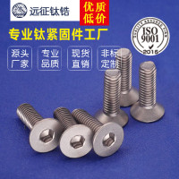 钛螺丝工厂 M6 钛沉头内六角螺丝 M6*8-M6*25 DIN7991 钛平头机钉