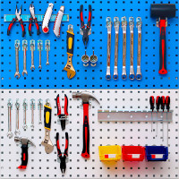 洞洞板方孔挂钩多功能五金镀锌置物架挂钩螺丝刀架单斜工具柜挂钩