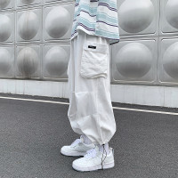 褲子男夏季休閒工作服褲高街ins潮牌春秋長褲韓版潮流寬鬆直筒百搭
