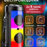 Колонка беспроводная музыкальная караоке Bluetooth