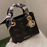 南风×高级质感黑拿铁手提戴妃包通勤小包包女2023单肩斜挎包