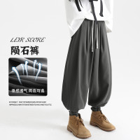 春秋褲子男夏季薄款美式垂感寬鬆大尺碼哈倫褲運動休閒束腳燈籠褲潮