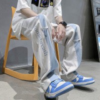 冰絲運動厚棉褲男夏季薄款ins高街直筒休閒褲潮牌百搭闊腿九分褲子