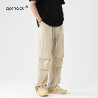 山系降落傘兵工裝褲男女夏季薄款美式潮牌寬鬆休閒褲微喇直筒長褲