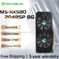 Видеокарта MAXSUN RX580 2048SP 8G GDDR5 256bit HDMI + DP * 3 + DVI