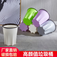 河北简约塑料压圈垃圾桶家用无盖垃圾桶大号八角垃圾桶厂家