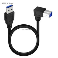 Гибкий кабель USB3.0 от мужчины к B, 90 градусов, прямоугольный кабель принтера USB3.0 для сканера, USB-кабель для передачи