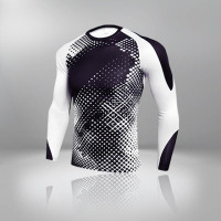 Быстросохнущее мужское термобелье для фитнеса, Мужская Термоодежда, зимняя компрессионная быстросохнущая футболка с длинным рукавом, Спортивная рубашка