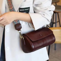 真皮女包2023新款高级感百搭植鞣皮小圆包简约通勤单肩手提斜挎包