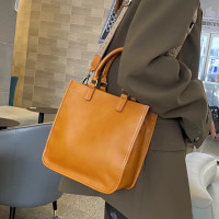 单肩包真皮水桶包复古风斜挎包高品质真皮手提包小众风格挎包