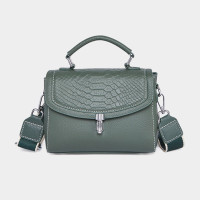 严选头层牛皮手提单肩包斜挎包新款真皮女包百搭高级感翻盖包批发