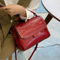 批发鳄鱼纹手提斜挎包 2022新款牛皮单肩包 欧美经典油蜡皮翻盖包