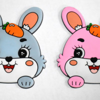 制作DIY发夹饰品配件手机壳装饰软胶硅胶贴片卡通塑料平面公仔