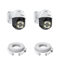 ZOSI 5-мегапиксельная PTZ-камера с поддержкой POE, уличная интеллектуальная камера обнаружения транспортных средств, двухсторонняя аудиосвязь, цветная камера ночного видения, IP-камера 2PK 4PK