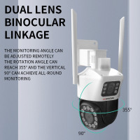 2-мегапиксельная Wi-Fi камера с ночным видением для системы умного дома PTZ 4 МП двойной объектив двойной экран HD камера видеонаблюдения камера для наблюдения приложение CamHi