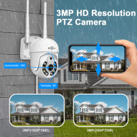 5MP WIFI камера наружная 1536P 5X цифровой зум PTZ IP камера аудио P2P CCTV работа с Hiseeu Беспроводная CCTV система