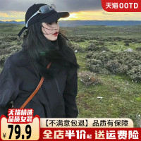 夏季美式衝鋒衣女2023新款秋季黑色高級感防風衣短外套春秋款防曬