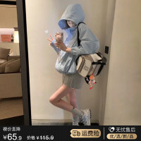 防曬衣2023年新款設計感小眾寬鬆薄款透氣抽繩連帽防曬外套女夏季