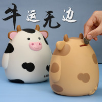 创意存钱罐六一礼物只进不出卡通幼儿园礼品摆件儿童节搪胶储蓄罐