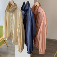 高端外貿尾單女裝出日本抗皺東麗面料輕薄透氣連帽防曬外套女