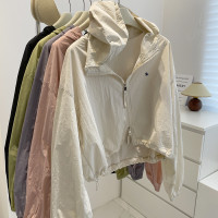 韓系短款連帽防曬衣！夏季薄款寬鬆顯瘦上衣小個子休閒夾克外套女