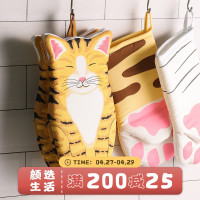 创意可爱猫咪猫爪隔热手套厨房烘焙防烫手套微波炉烤箱手套耐高温