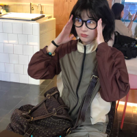 復古拼色防曬衣女夏季2023新款百搭透氣衝鋒衣抗UV薄款外套潮