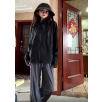 正肩冰絲防曬衣女2023新款夏季黑色防曬服透氣薄款外套套裝寬鬆長