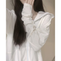 2023新款冰絲防曬衣女款夏季長版開衫薄款女孩防曬服寬鬆女孩外套