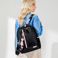 双肩包女休闲简约背包女士时尚百搭可爱小书包牛津布防水旅行书包