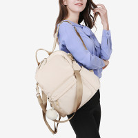 牛津布双肩包女多功能2024新款休闲百搭学生书包轻便简约防盗背包
