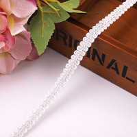 Лента кружевная плетеная, белого, розового, серебристого цвета