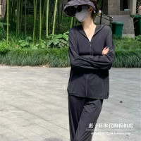 原紗型夏裝防曬衣套裝女款正肩落肩款防曬褲運動服冰絲2023新款