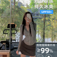專業冰絲修身防曬服女2023夏季新款抗UV透氣開衫上衣輕薄外套