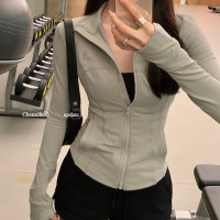 何晨曦 短款純欲上衣女夏季薄款修身顯瘦瑜伽服長袖防曬開衫外套