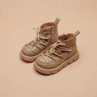 Классические ботинки унисекс из ПУ кожи, на шнуровке, размеры 21-36