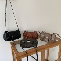 石头纹复古斜挎包包女2023新款韩版潮流百搭通勤单肩法棍小方包批